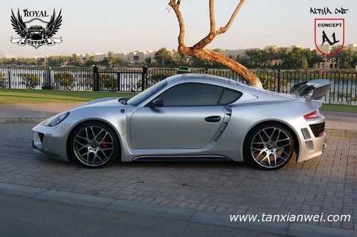 保時(shí)捷Cayman改裝 車(chē)身裝碳纖維寬體套件
